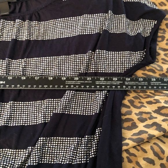 INC International Concepts size
XL  navy & silver studded top short sleeve - Picture 3 of 12
